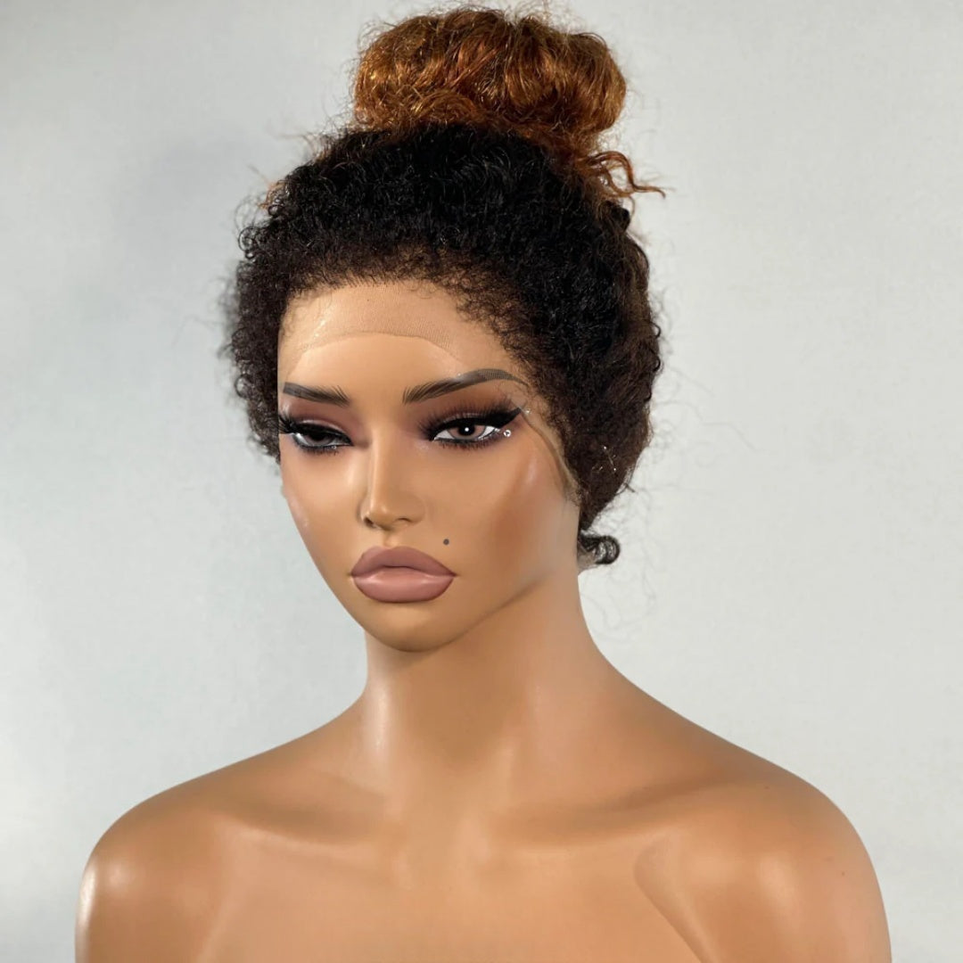 13X6 TRANSPARENT/HD LACE CURLY EDGES OMBRE COLOR CURLY WIG