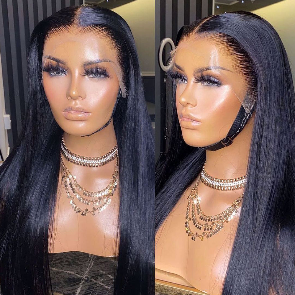 Upgrade 13x6 Fitted Cap Ear Tap “SUPER Pre-plucked HD Lace” Front Wig Straight