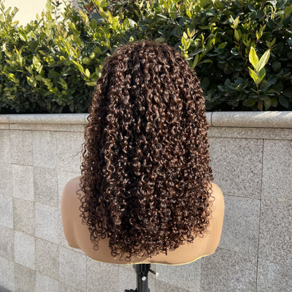 PreCut Lace 360 HD Lace Front Invisi-Strap Wig  Burmese Kinky Curly with Curly Edge