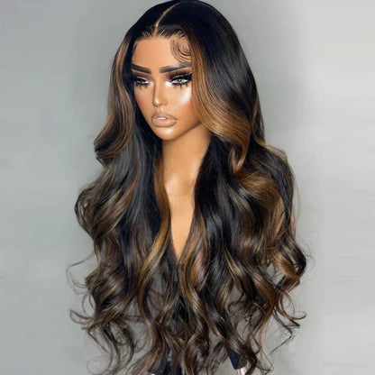 Upgrade 370 Fitted Cap Invisi-Strap HD Lace Preplucked Hairline Wig Highlight Brown Body Wave