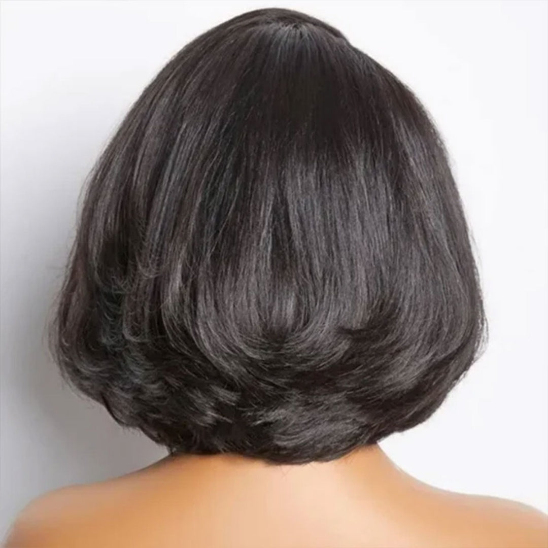 13X4/13X6 LACE FRONT HUMAN HAIR LAYERED CUT SHORT BOB WIG