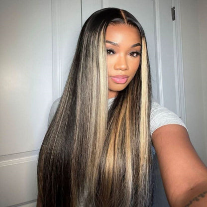 BYE-BYE KNOTS 13X6 HD LACE FRONTAL SUPER PRE-PLUCKED WIG /HIGHLIGHT STRAIGHT