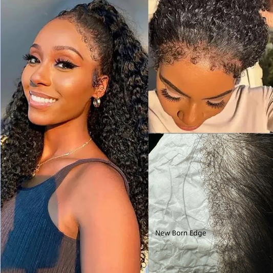HD LACE 3D Dome Cap 9x6 Drawstring Wig Curly with Curly/Newborn Edge