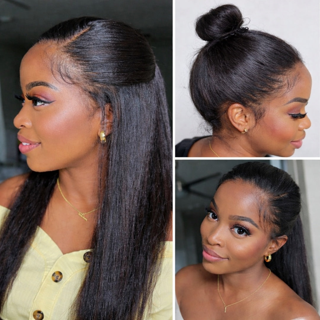 HD FULL LACE (WITHOUT MESH) INVISI-STRAP YAKI STRAIGHT  WIG