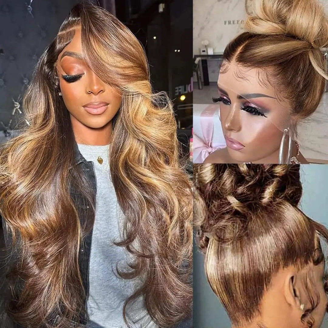 Invisi-Strap 360 Transparent Lace Highlight Wig // Body Wave