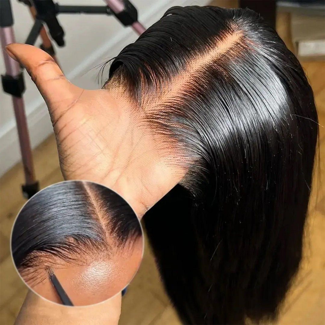 HD Lace Pre-Plucked Hairline Ombre Colored Kinky Curly Bob Human Hair Wig