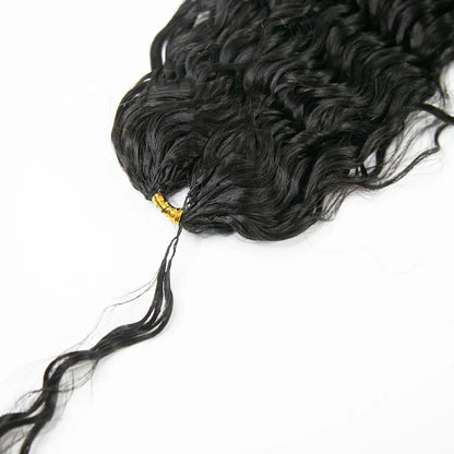 Soft Feather Crochet Braids Hair 100% Human Hair Extensions-Natural Wave