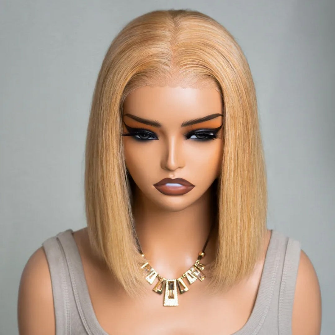 13X4/13X6 LACE FRONT HUMAN HAIR HONRY BLONDE STRAIGHT BOB WIG