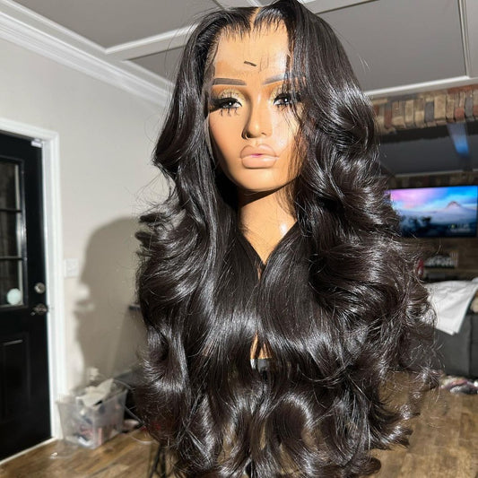 13x4 BODY WAVE  PRE-PLUCKED  HUMAN HAIR LACE FRONT