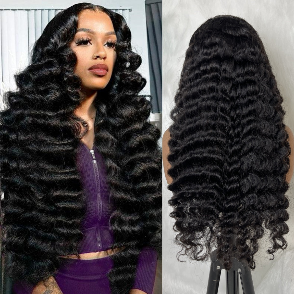 4x4/5x5 TRANSPARENT LACE CLOSURE PRE-PLUCKED LOOSE WAVE WIG