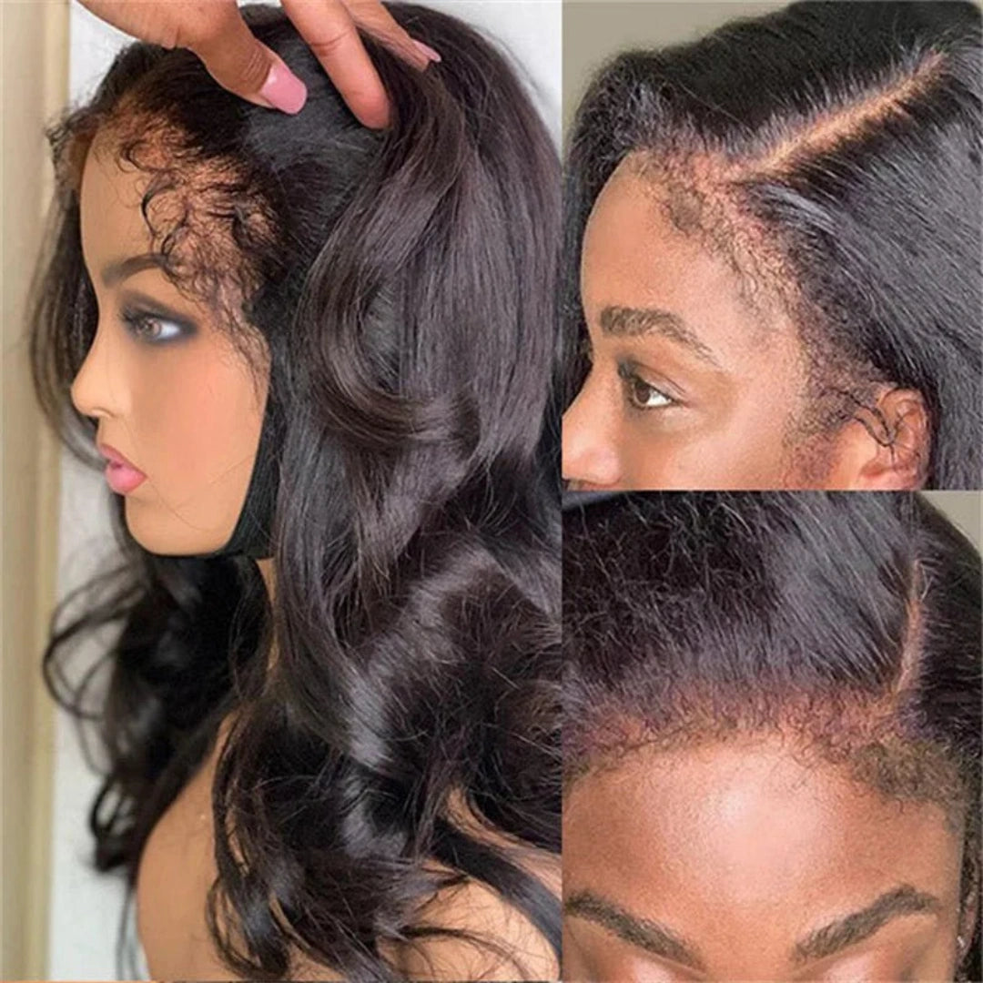 HD Lace 360 Invisi-Strap Wig Body Wave with 4C/Curly/Newborn Edge