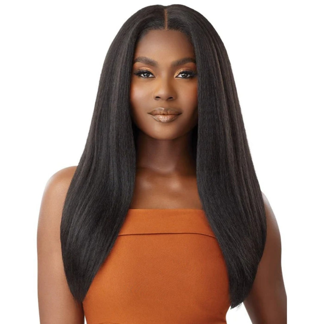 4x4/5x5 TRANSPARENT LACE CLOSURE PRE-PLUCKED KINKY STRAIGHT WIG