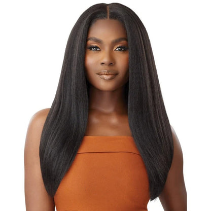 4x4/5x5 TRANSPARENT LACE CLOSURE PRE-PLUCKED KINKY STRAIGHT WIG