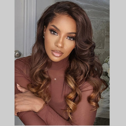 13X6  FIT 2.0 HD LACE FRONT SUPER PRE-PLUCKED WIG /OMBRE BODY WAVE