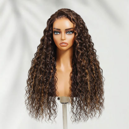 HD LACE 9x6 Lace Parting Super Preplucked Hairline Density Wig Highlight Water Wave