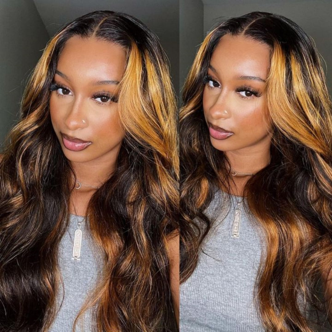 Upgrade 370 Fitted Cap Invisi-Strap HD Lace Preplucked Hairline Wig  Body Wave Highlight