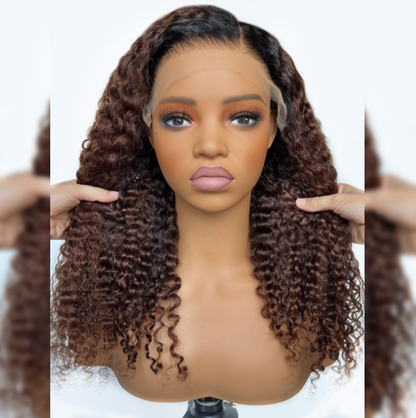 HD LACE 3D Dome Cap 9x6 Super Preplucked with Drawstring Wig Brown Burmese Curly