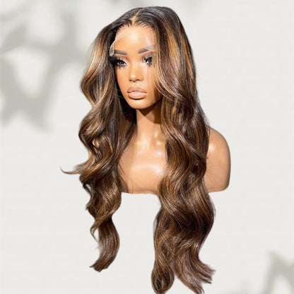 Upgrade 370 Fitted Cap Invisi-Strap HD Lace Preplucked Hairline Wig Ombre Highlight Blonde Body Wave