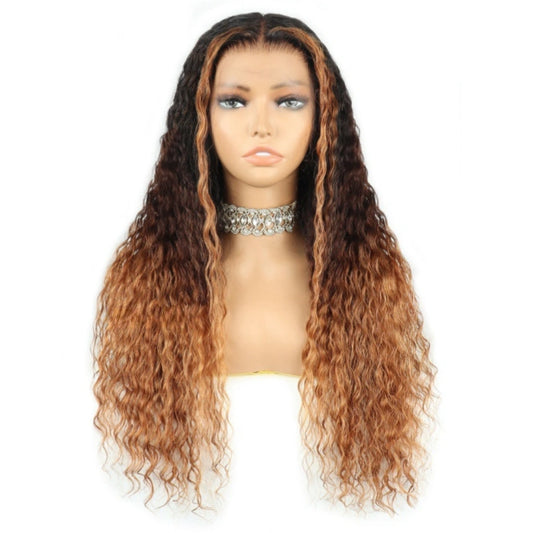 HD LACE 3D Dome Cap 9x6 Super Preplucked with Drawstring Wig Ombre Colored Natural Wavy