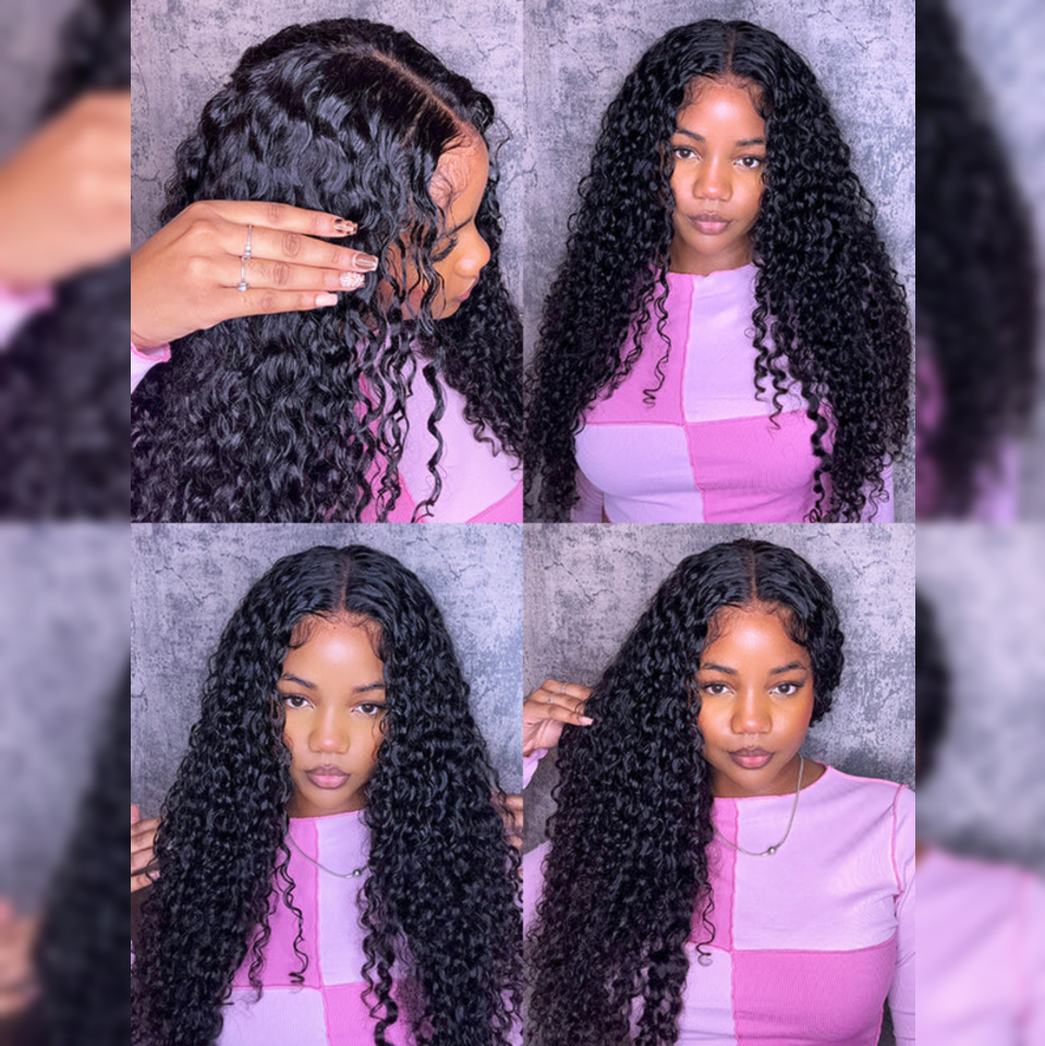 Upgrade 370 Fitted Cap Invisi-Strap HD Lace Preplucked Hairline Wig  Water Wave
