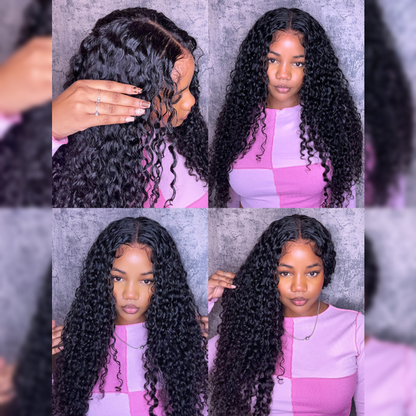 Upgrade 370 Fitted Cap Invisi-Strap HD Lace Preplucked Hairline Wig  Water Wave