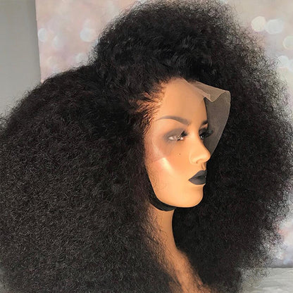 13x4/13x6 Afro Kinky Curly Glueless Pre Plucked Transparent Lace Front Human Hair Wig