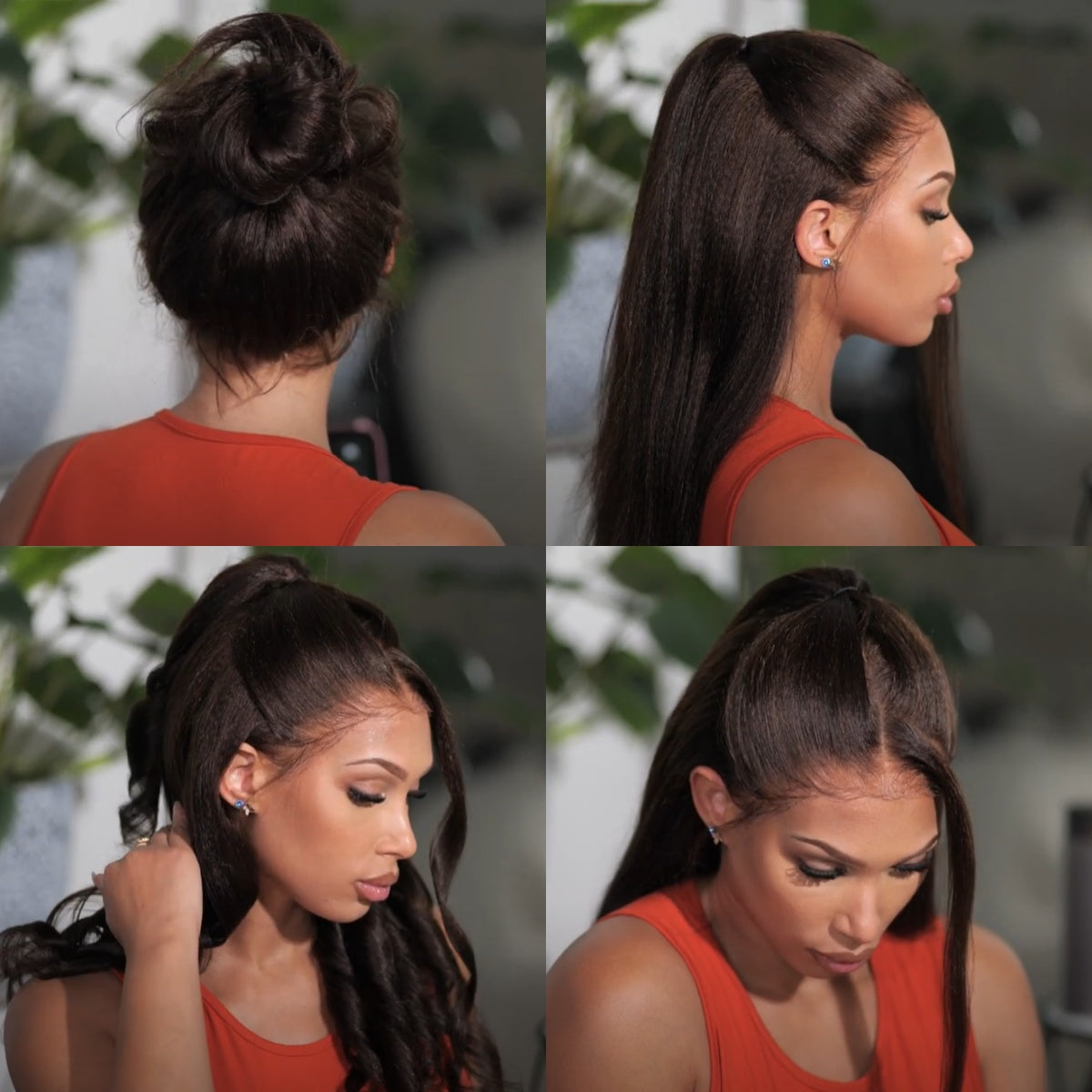 FULL LACE CLEAR SWISS/TRANSPARENT LACE PRE-PLUCKED WIG WITH HIDDEN-STRAP / YAKI STRAIGHT
