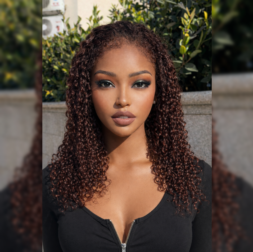 PreCut Lace 360 HD Lace Front Invisi-Strap Wig  Burmese Kinky Curly with Curly Edge