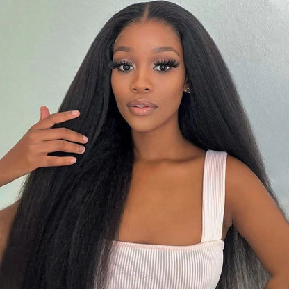Top Quality Raw Hair 5X5 Closure HD Lace Wig Kinky Straight