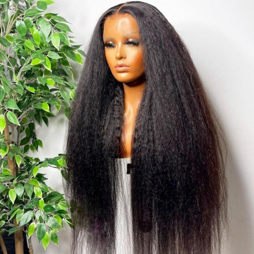 13X4/13X6 LACE FRONT HUMAN HAIR 250% DENSITY BURMESE KINKY STRAIGHT WIG