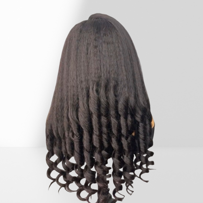 13X6  FIT 2.0 HD LACE FRONT SUPER PRE-PLUCKED WIG / KINKY STRAIGHT WITH SPIRAL ENDS