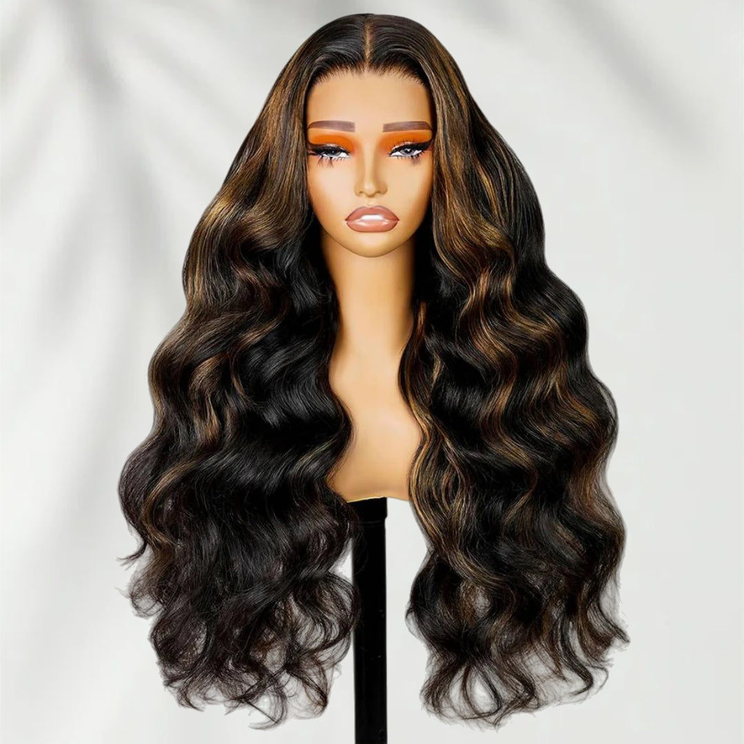 Upgrade 370 Fitted Cap Invisi-Strap HD Lace Preplucked Hairline Wig  Body Wave Highlight