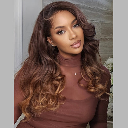 13X6  FIT 2.0 HD LACE FRONT SUPER PRE-PLUCKED WIG /OMBRE BODY WAVE