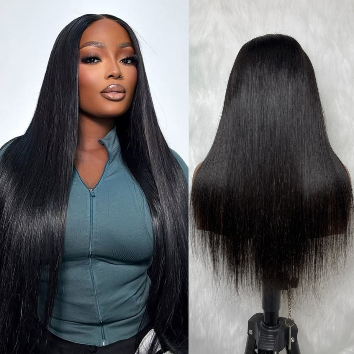 4x4/5x5 TRANSPARENT LACE CLOSURE PRE-PLUCKED STRAIGHT WIG