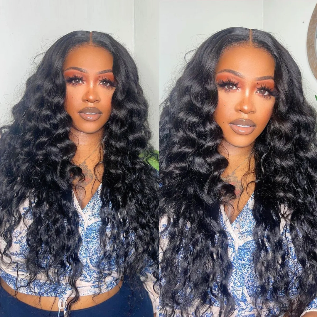 BYE-BYE KNOTS 13X6 HD LACE FRONTAL SUPER PRE-PLUCKED WIG /LOOSE DEEP WAVE