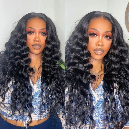 BYE-BYE KNOTS 13X6 HD LACE FRONTAL SUPER PRE-PLUCKED WIG /LOOSE DEEP WAVE