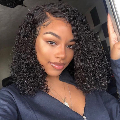 13X4/13X6 LACE FRONT HUMAN HAIR 250% DENSITY DEEP CURLY BOB WIG