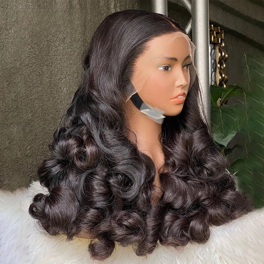 13X4/13X6 LACE FRONT HUMAN HAIR 250% DENSITY BOUNCY WAVY WIG