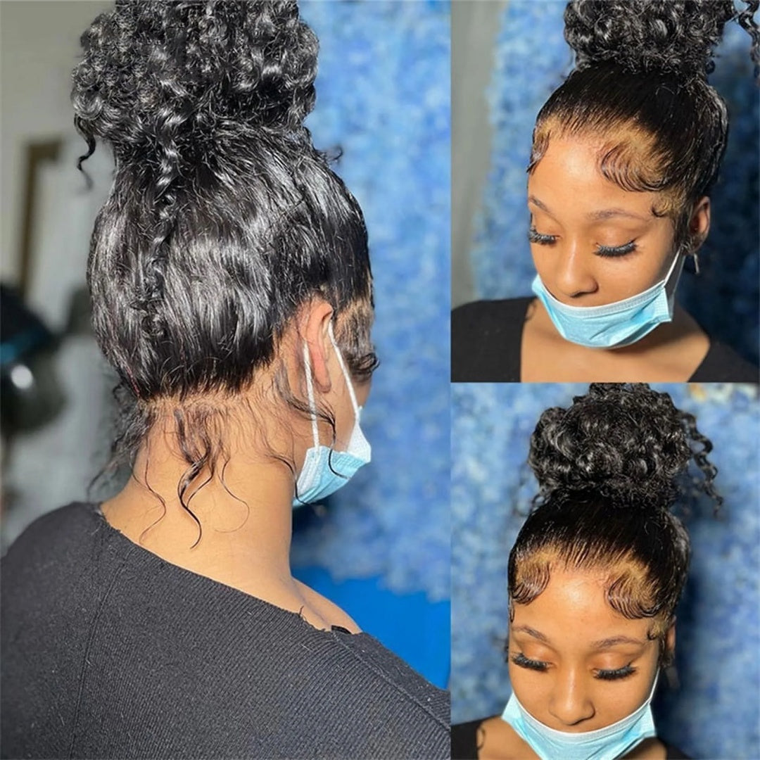 Upgrade 370 Fitted Cap Invisi-Strap HD Lace Preplucked Hairline Wig  Water Wave