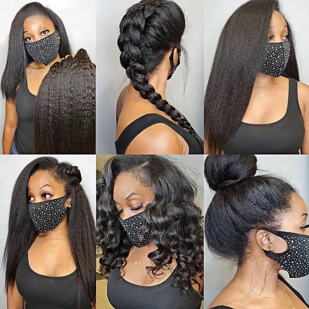 Upgrade 370 Fitted Cap Invisi-Strap HD Lace Preplucked Hairline Wig  Kinky Straight
