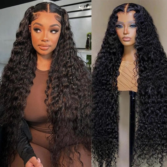 V Part Wig Curly Glueless Human Hair Wig