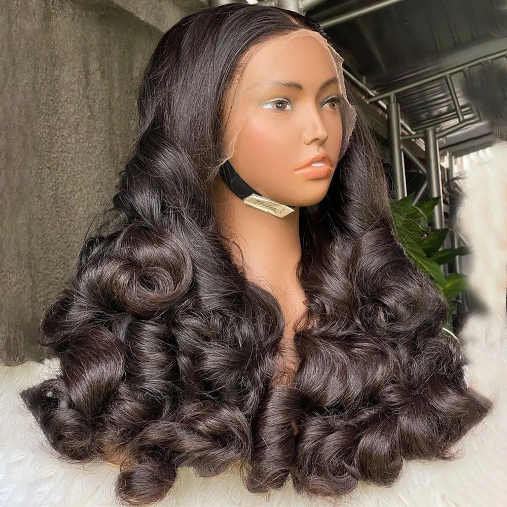 13X4/13X6 LACE FRONT HUMAN HAIR 250% DENSITY BOUNCY WAVY WIG