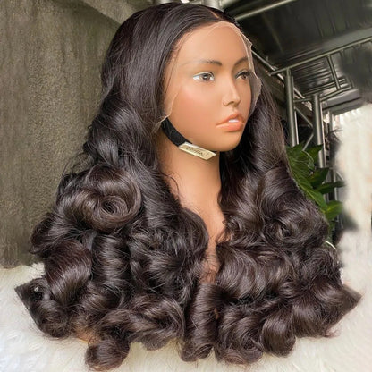 13X4/13X6 LACE FRONT HUMAN HAIR 250% DENSITY BOUNCY WAVY WIG