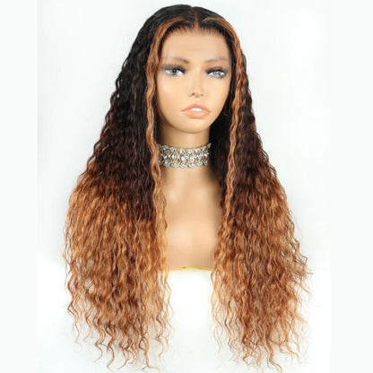 HD LACE 3D Dome Cap 9x6 Super Preplucked with Drawstring Wig Ombre Colored Natural Wavy
