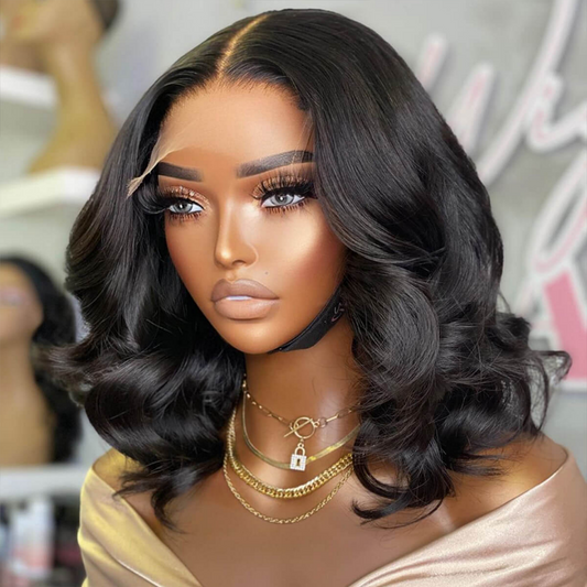 13X4/13X6 LACE FRONT HUMAN HAIR 250% DENSITY BODY WAVE BOB WIG