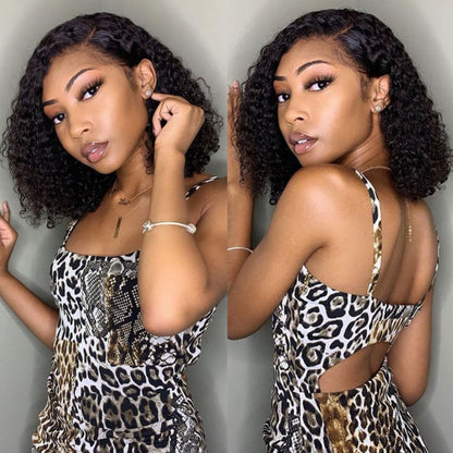 13X4/13X6 LACE FRONT HUMAN HAIR 250% DENSITY DEEP CURLY BOB WIG