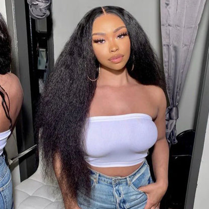 Top Quality Raw Hair 5X5 Closure HD Lace Wig Kinky Straight