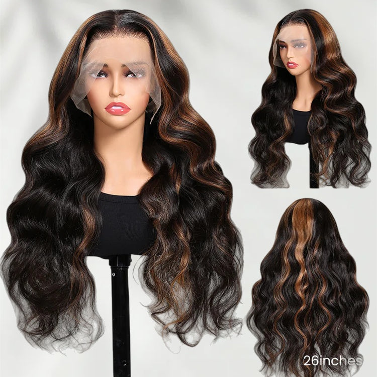 Upgrade 370 Fitted Cap Invisi-Strap HD Lace Preplucked Hairline Wig  Body Wave Highlight