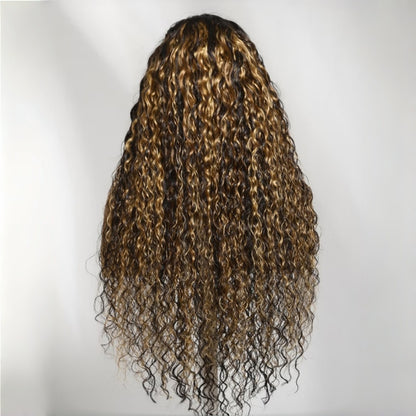 HD LACE 3D Dome Cap 9x6 Super Preplucked with Drawstring Wig Highlight Water Wave