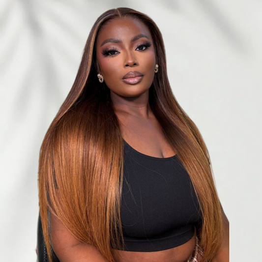 HD LACE 3D Dome Cap 9x6 Super Preplucked with Drawstring Wig Ombre Colored Straight